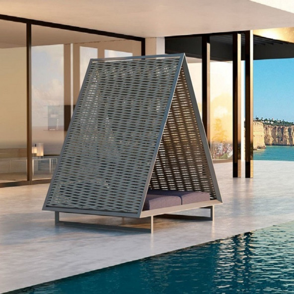 Passion Triple Havuz Başı Divan Alüminyum Daybed Bahçe Mobilyası Şezlong Yatak