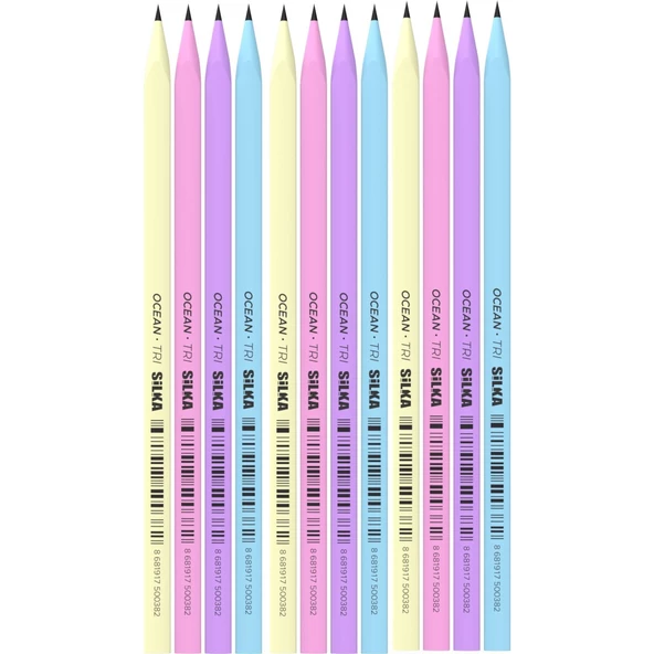Silka Kaly Üçgen Pastel Kurşun Kalem 12'Li