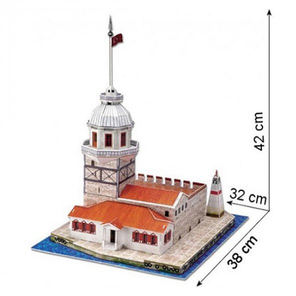istanbul kız kulesi maketi 3d puzzle 3 boyutlu yapboz - 1