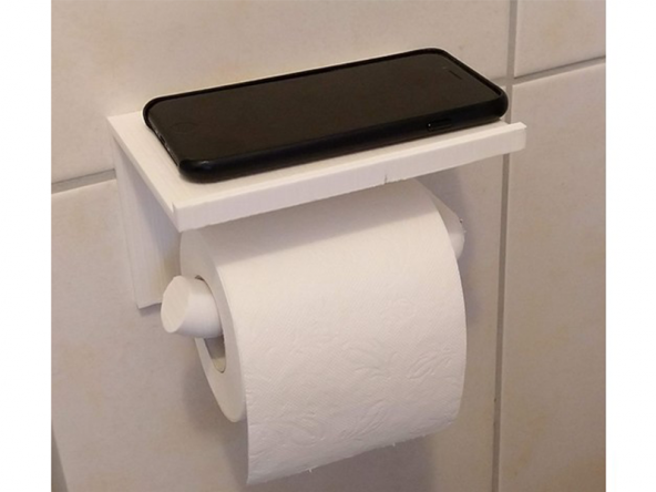 Tuvalet Kağıdı Tutucu - Cep Telefonu Standlı - BEYAZ