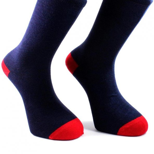 Lacivert Kırmızı Burun Çorap
