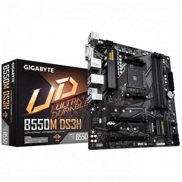 Gigabyte B550M-DS3H AMD B550 4400 MHz (OC) DDR4 Soket AM4 mATX Anakart - 1