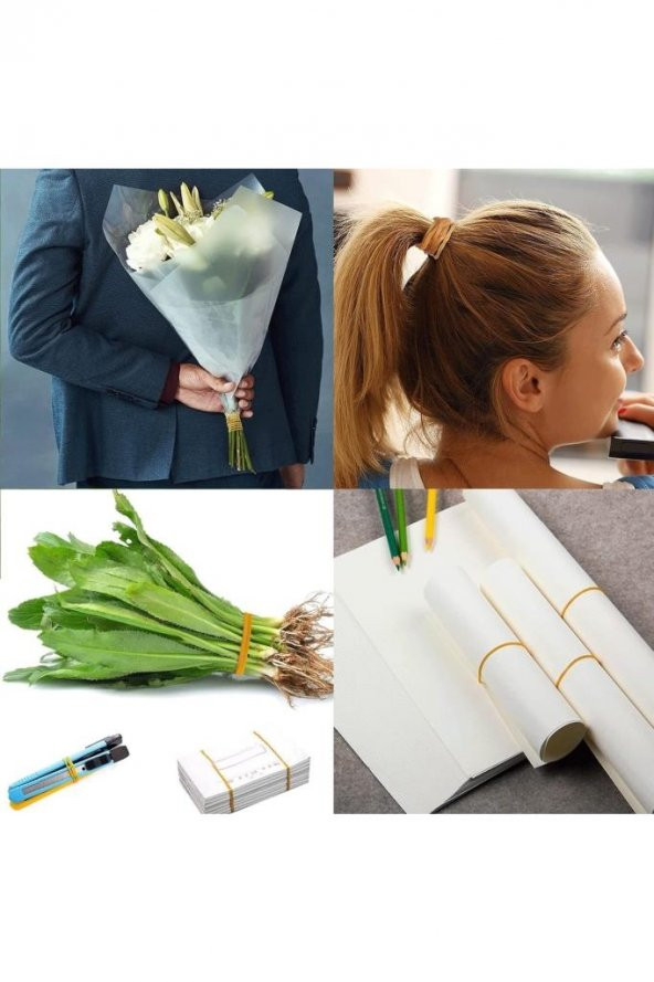 100 Adet 50 Mm Kauçuk Paket Lastiği Ofis Dosya Klasörü Banka Kağıt Paralar Için Esnek Lastikler - 4