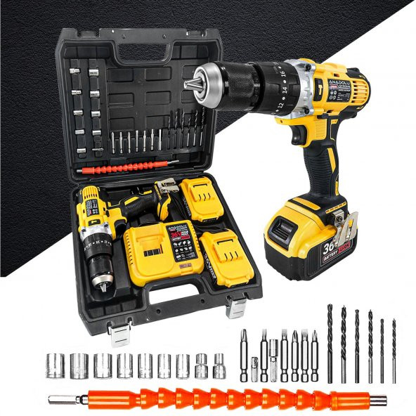 Anadolu Strong ANS1054S Profesyonel Darbeli Akülü Matkap Çift Akülü Metal Mandren - 2