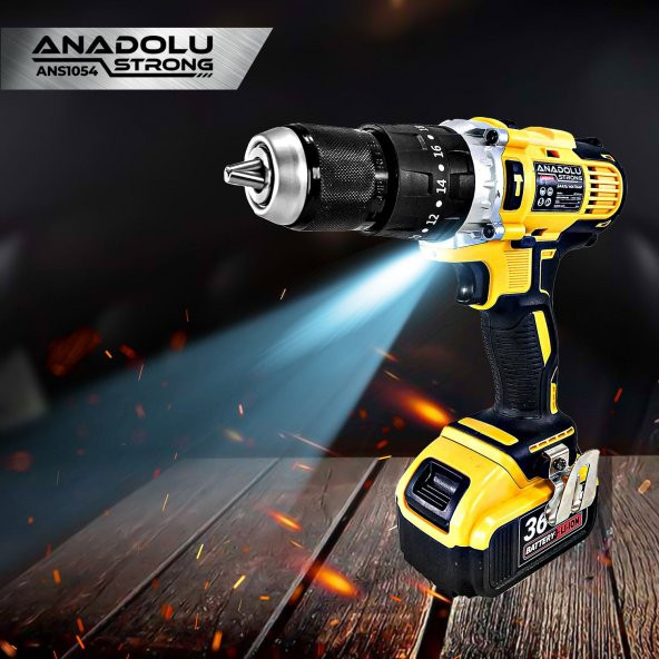 Anadolu Strong ANS1054S Profesyonel Darbeli Akülü Matkap Çift Akülü Metal Mandren - 5