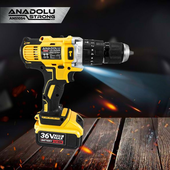 Anadolu Strong ANS1054S Profesyonel Darbeli Akülü Matkap Çift Akülü Metal Mandren - 6