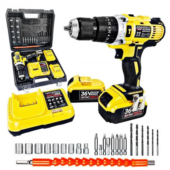 Anadolu Strong ANS1054S Profesyonel Darbeli Akülü Matkap Çift Akülü Metal Mandren - 7