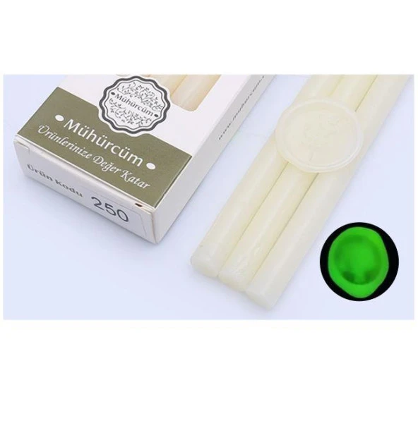 Mühür Mumu Çubuk 11mmx120mm 10 lu Paket Model: 250 YEŞİL FOSFORLU ürün görseli