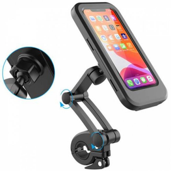 Coofbe Ayarlanabilir Su Geçirmez Motosiklet Bisiklet Telefon Tutucu Bisiklet Telefon Tutucu 7 inc - 2