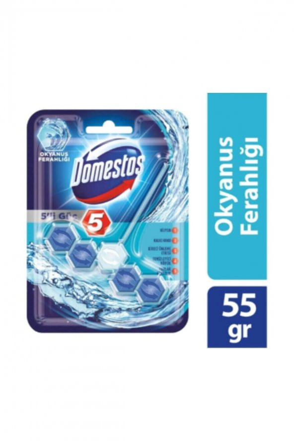 Domestos 5li Güç Okyanus Ferahlığı Tuvalet Bloğu
