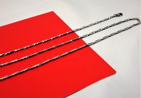 316L CERRAHİ ÇELİK 3 MM 55 CM ÇELİK KOLYE-ÇKOL93 - 2