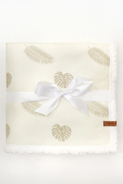 Fluffy Bebek Battaniyesi 80x100 Cm Melis Kundak Puset Çift Taraflı Koyun Tüyü Battaniye 100x80 - 3