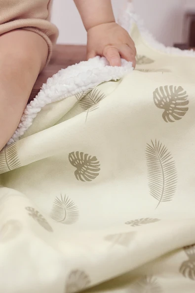 Fluffy Bebek Battaniyesi 80x100 Cm Melis Kundak Puset Çift Taraflı Koyun Tüyü Battaniye 100x80 - 2