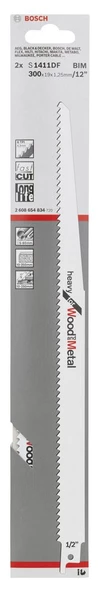 Bosch - Heavy Serisi Ahşap Ve Metal için Panter Testere Bıçağı S 1411 DF - 2'li - 2
