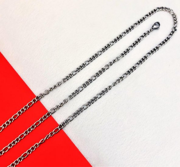 316L CERRAHİ ÇELİK 3 MM 60 CM ÇELİK KOLYE-ÇKOL94 - 2