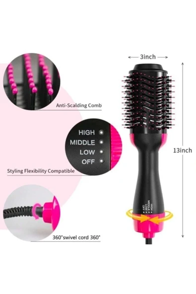 VOLEMİ 2200 W Saç Şekillendirici Saç Düzleştirici Fön Tarağı Saç Kurutma Makinesi Kişisel Bakım Aletleri - Resim 11