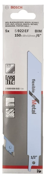 Bosch - Flexible Serisi Metal için Panter Testere Bıçağı S 922 EF - 5'li - 2