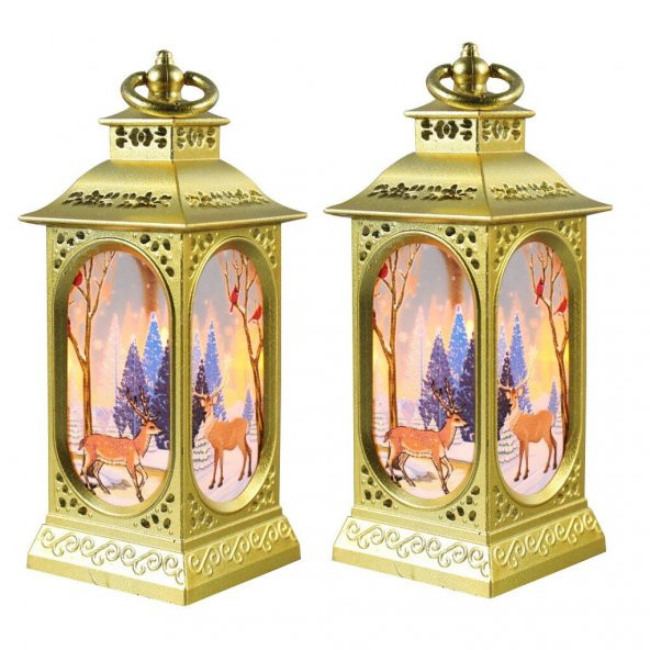 Noel Süsleri Gece Aydınlatması Led Noel Rüzgar Fener - 4