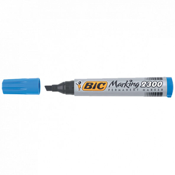 Bic Markör Permanent Kesik Uçlu Mavi 1 Adet 2300