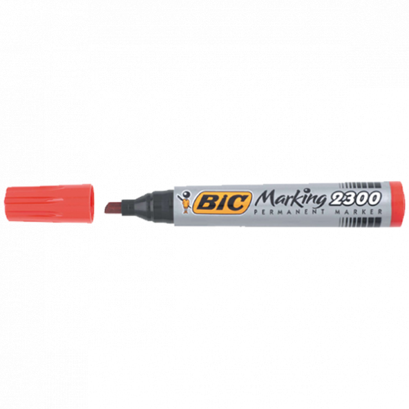 Bic Markör Permanent Kesik Uçlu Kırmızı 12 Adet 2300