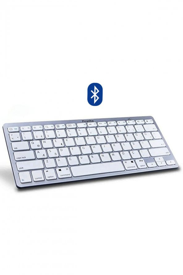 Piranha 2375 Multimedia Bluetooth Wireless Kablosuz Türkçe Q Pilli Klavye (gümüş)