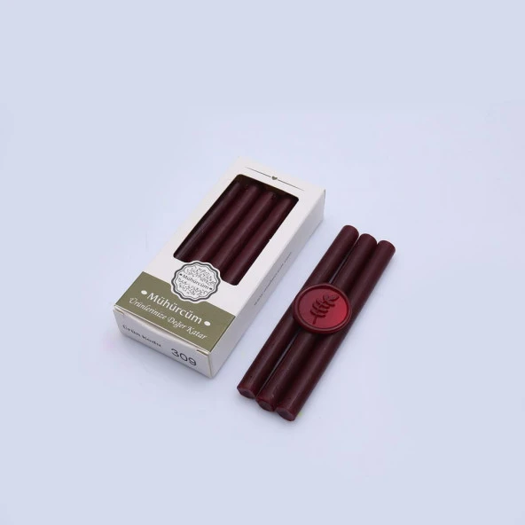 Mühür Mumu Çubuk 11mmx120mm 10 lu Paket Model: 309 VİŞNE KIRMIZI - 3