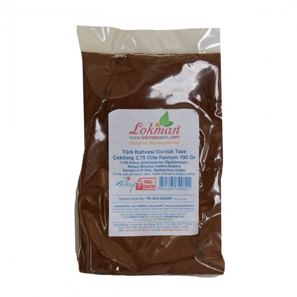 Türk Kahvesi Günlük Taze Çekilmiş 3.75 Orta Kavrum 100 Gr Paket - 4