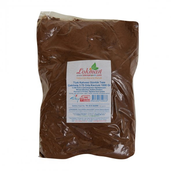 LokmanAVM Türk Kahvesi Günlük Taze Çekilmiş 3.75 Orta Kavrum 1000 Gr Paket - 4