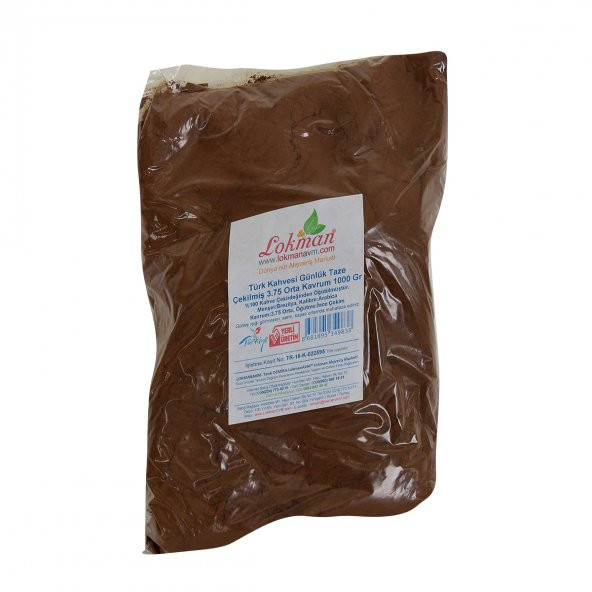 LokmanAVM Türk Kahvesi Günlük Taze Çekilmiş 3.75 Orta Kavrum 1000 Gr Paket - 5