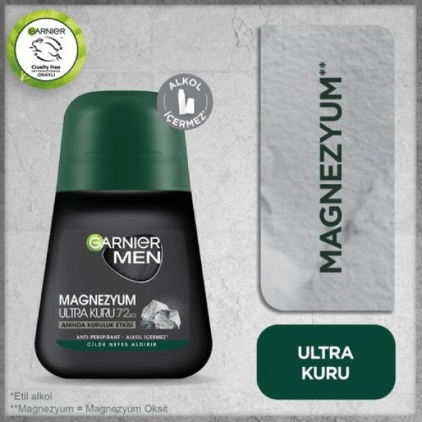 Garnier Men Magnezyum Ultra Kuru 72 Saat Mg 50 ml