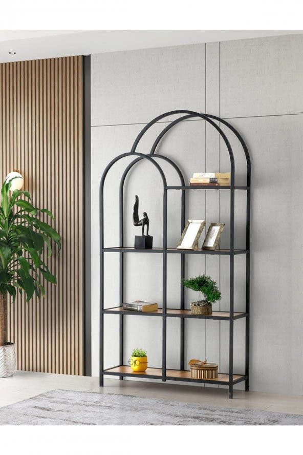 Erezoğulları Mobilya Mega Çift Kubbeli Dekoratif Ferforje Kitaplık 93x30x178