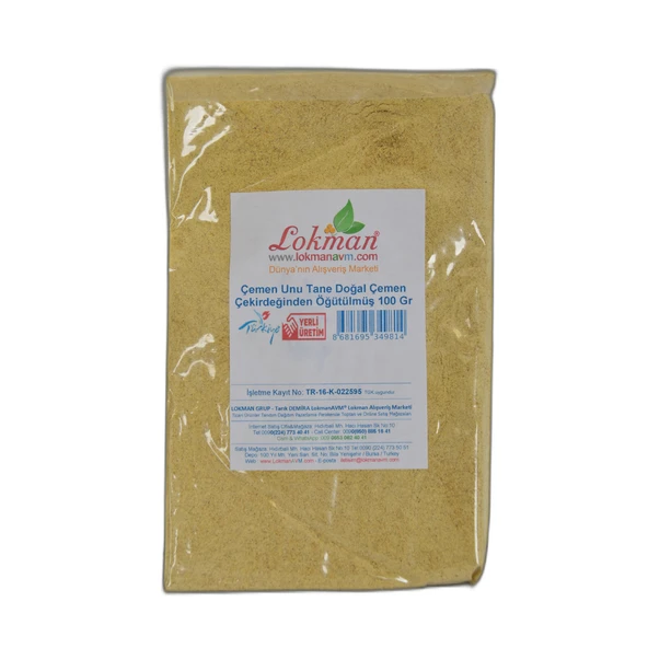 Çemen Unu Tane Doğal Çemen Çekirdeğinden Öğütülmüş 100 Gr Paket ürün görseli 1