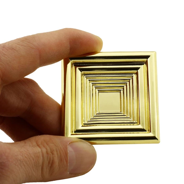 Prenses Kare Mobilya Çekmece Mutfak Kapak Dolap Dolabı Kulpu Kulbu 32 Mm Gold Sert Plastik Kulpları - 3
