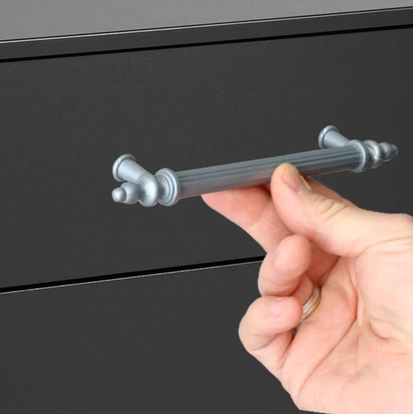Polavit 128 Mm (SERT PLASTİK) Gri Mobilya Çekmece Mutfak Dolap Dolabı Kapak Kulpu Kulbu Kulpları - 2