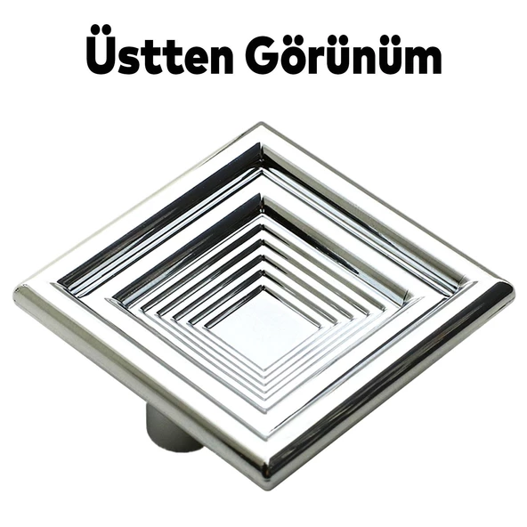 Prenses Kare Mobilya Çekmece Mutfak Kapak Dolap Dolabı Kulpu Kulbu 32 Mm Krom Sert Plastik Kulpları - Resim 6