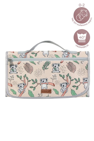 Bej Koala Bebek Alt Açma Minderi Bakım Çantası - 6