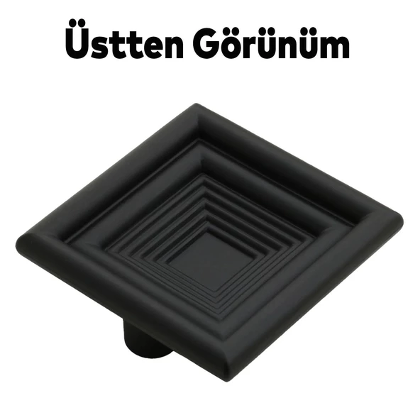Prenses Kare Mobilya Çekmece Mutfak Dolap Dolabı Kulpu Kulbu 32 Mm Mat Siyah Sert Plastik Kulpları - 5