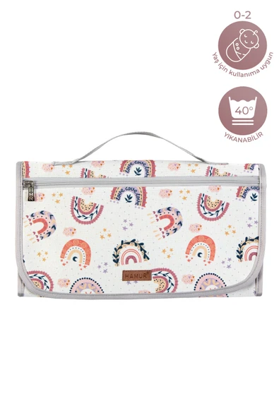 Bebek Alt Açma Minderi Bakım Çantası Gökkuşağı Soft - Resim 5