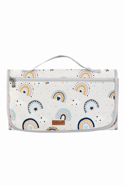 Bebek Mavi Alt Açma Minderi Bakım Çantası - Resim 3