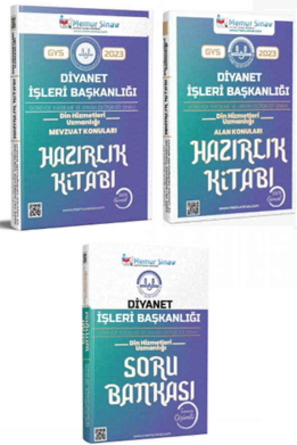 Memur Sınav 2023 Diyanet İşleri Başkanlığı Din Hizmetleri Uzmanlığı Mevzuat Alan Konuları Konu Soru 3 lü Set