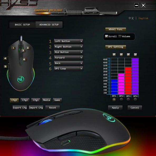 HXSJ S500 RGB Kablolu Mouse 4800 dpı - Resim 5