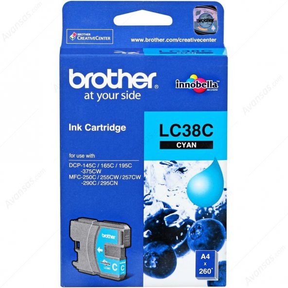 Brother LC-38C Mavi Orjinal Kartuş
