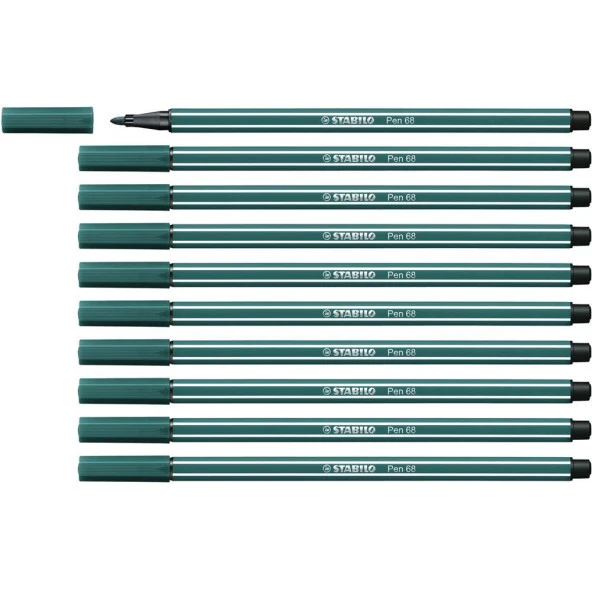 Stabilo Keçe Uçlu Boya Kalemi 1 MM Turkuaz Yeşili Keçeli Kalem (10 Lu Paket) - 1