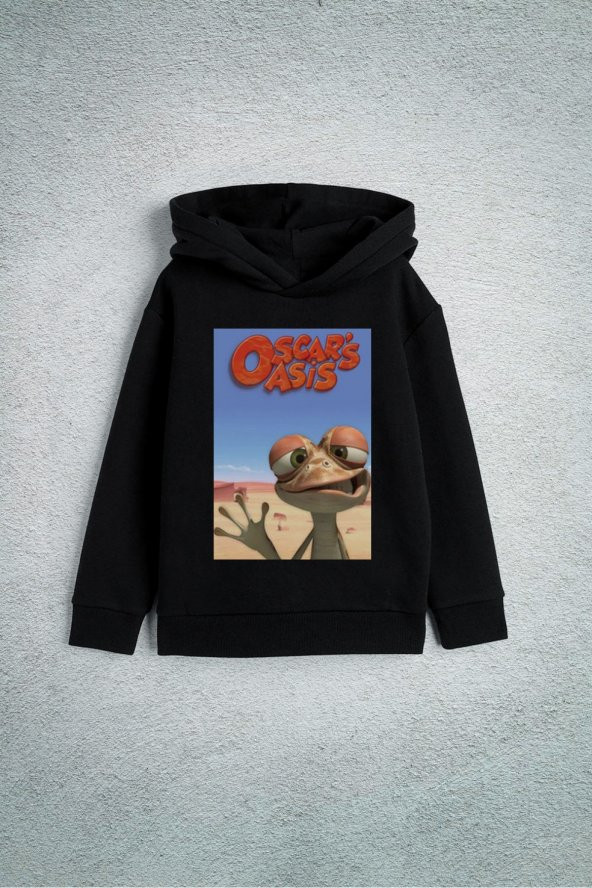 Oscar Çöllerde Özel Tasarım Baskılı Çocuk Kapşonlu Sweatshirt Hoodie