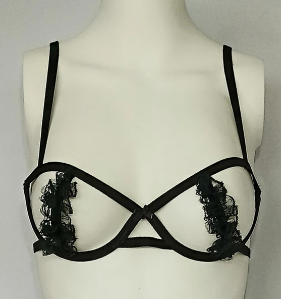 ASM1135 Kadın Siyah Kafesler Ardında Südyen - 4