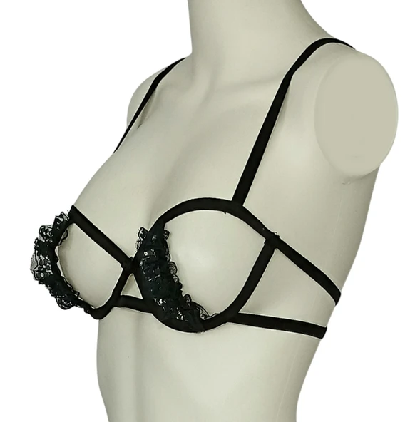 ASM1135 Kadın Siyah Kafesler Ardında Südyen - 2