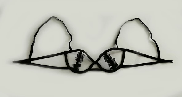 ASM1135 Kadın Siyah Kafesler Ardında Südyen - 7