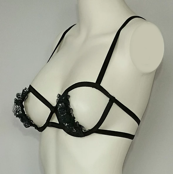 ASM1135 Kadın Siyah Kafesler Ardında Südyen - 5