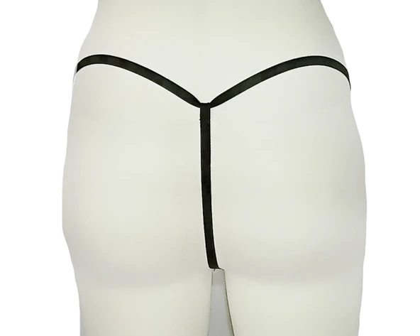 ASM1133 Kadın Siyah Kafesler Ardında String - Resim 4