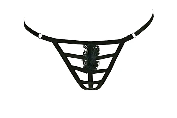 ASM1133 Kadın Siyah Kafesler Ardında String ürün görseli 1